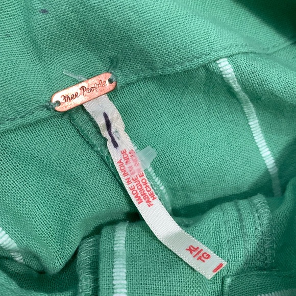 FREE PEOPLE SET Casual Friday Green Stripe Pants & Tank Top - Picture 14 of 16